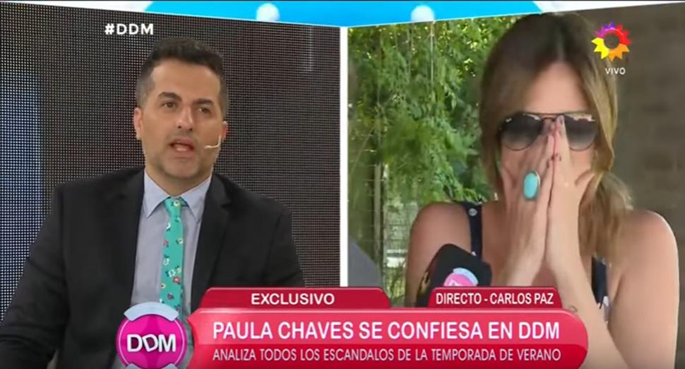 Paula Chaves cortó una nota en vivo por algo que vio detrás de cámara ...